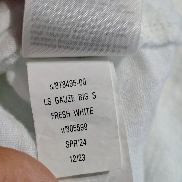 GAP Womens The‎ Big Shirt White Gauze Long Sleeve Button Down Top Medium M - Picture 9 of 13